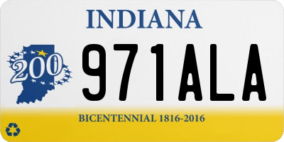 IN license plate 971ALA