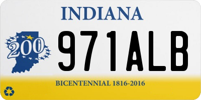 IN license plate 971ALB