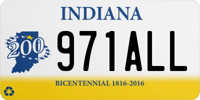 IN license plate 971ALL