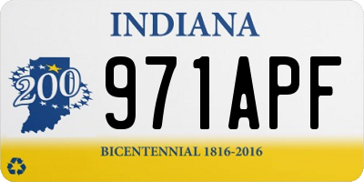 IN license plate 971APF