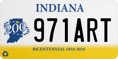 IN license plate 971ART