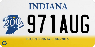 IN license plate 971AUG