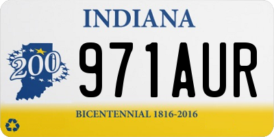 IN license plate 971AUR
