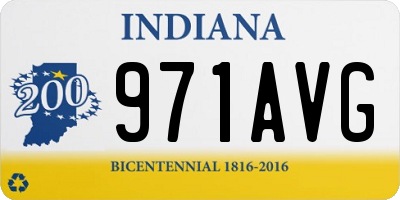 IN license plate 971AVG