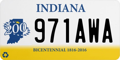 IN license plate 971AWA