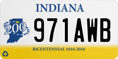 IN license plate 971AWB
