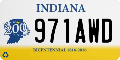 IN license plate 971AWD