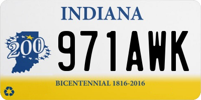 IN license plate 971AWK