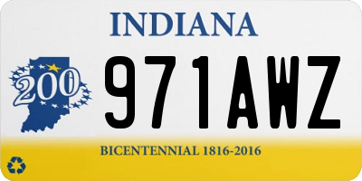 IN license plate 971AWZ