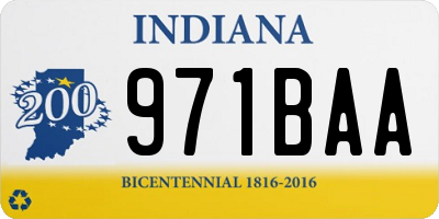 IN license plate 971BAA