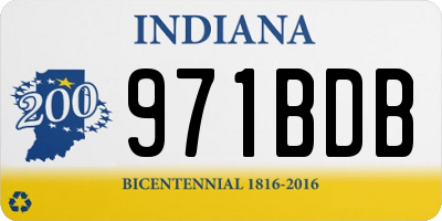 IN license plate 971BDB