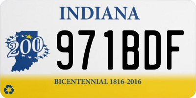 IN license plate 971BDF
