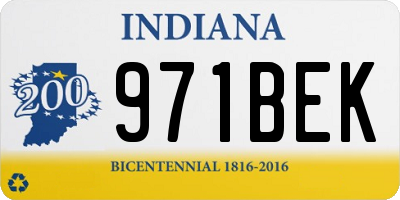 IN license plate 971BEK