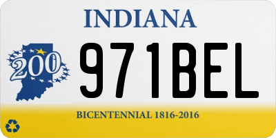IN license plate 971BEL