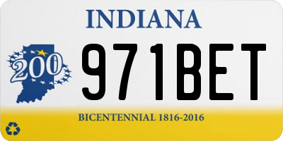 IN license plate 971BET
