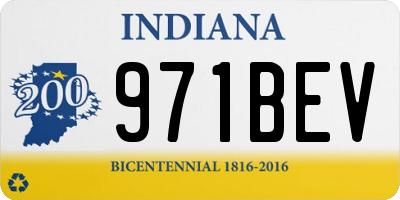 IN license plate 971BEV