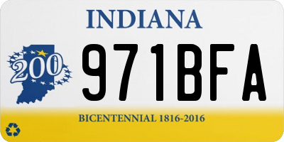 IN license plate 971BFA