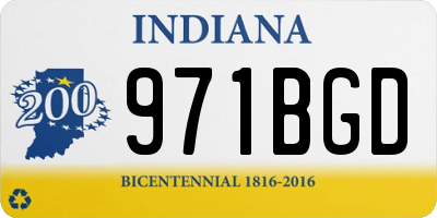 IN license plate 971BGD