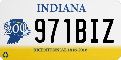 IN license plate 971BIZ