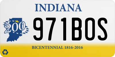 IN license plate 971BOS