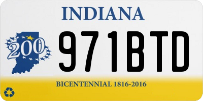 IN license plate 971BTD
