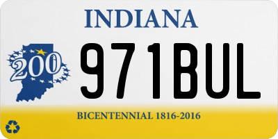IN license plate 971BUL