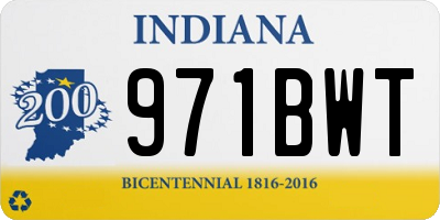 IN license plate 971BWT