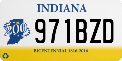 IN license plate 971BZD