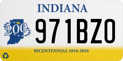 IN license plate 971BZO