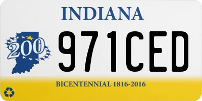 IN license plate 971CED