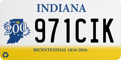 IN license plate 971CIK