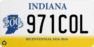 IN license plate 971COL