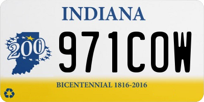 IN license plate 971COW