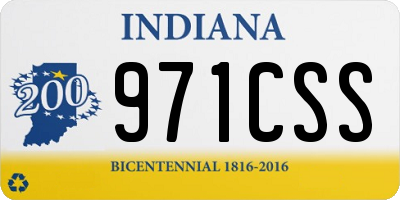 IN license plate 971CSS