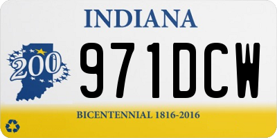 IN license plate 971DCW