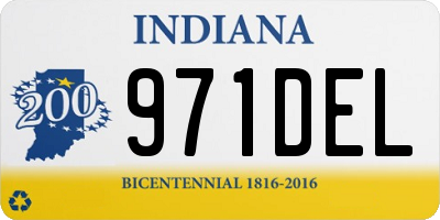 IN license plate 971DEL