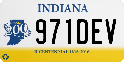 IN license plate 971DEV