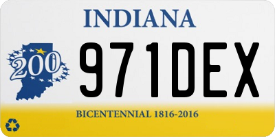 IN license plate 971DEX
