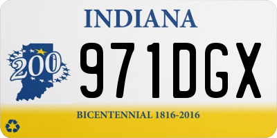 IN license plate 971DGX