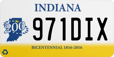IN license plate 971DIX