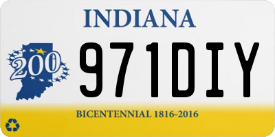 IN license plate 971DIY