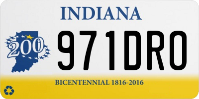 IN license plate 971DRO