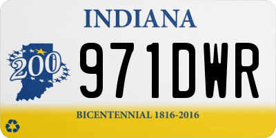 IN license plate 971DWR