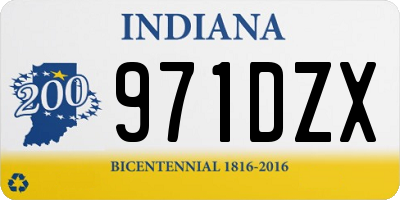 IN license plate 971DZX