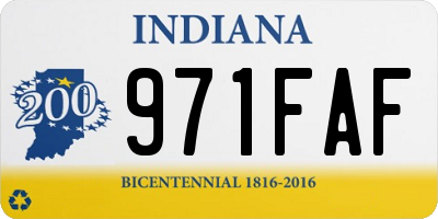 IN license plate 971FAF