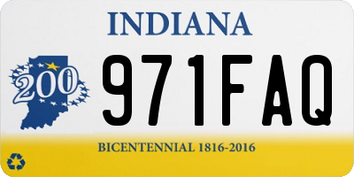 IN license plate 971FAQ