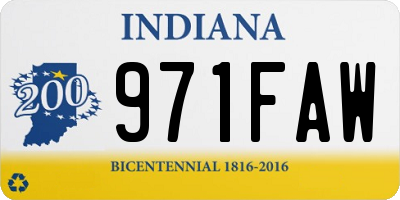 IN license plate 971FAW