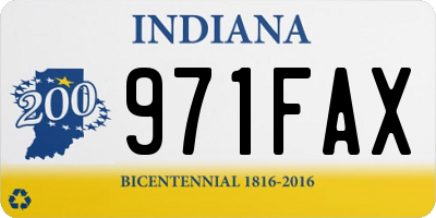 IN license plate 971FAX