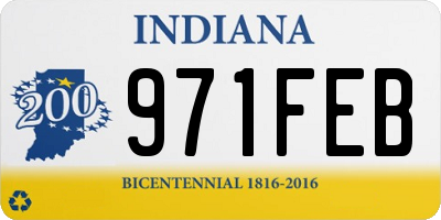 IN license plate 971FEB