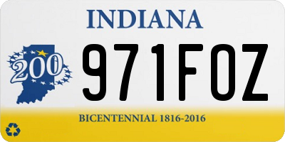 IN license plate 971FOZ